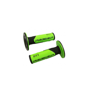 Poignées Progrip MX 801 Fluo Vert Noir - Revêtement poignee moto